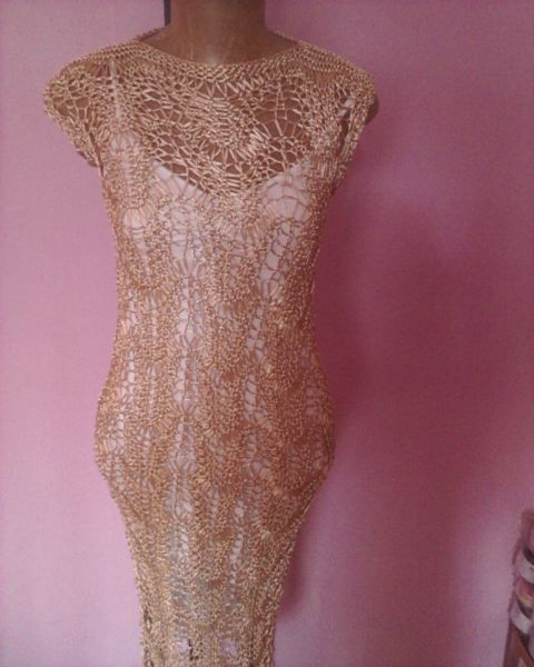 vestido de crochet tam p/m/g